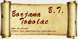Borjana Topolac vizit kartica